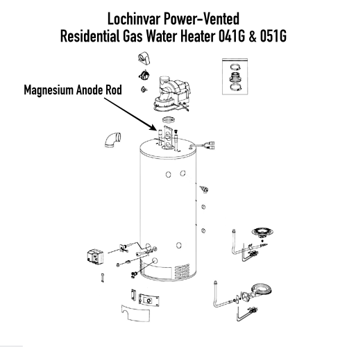 100173569Lochinvar 100173569 Magnesium Anode Rod Combustion Depot