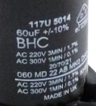 Danfoss 117U5014 Motor Start Capacitor for HST Applications 220V for Series PL Compressors