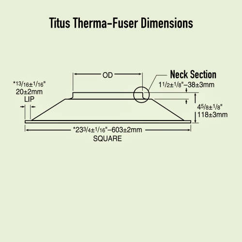 Titus TF-HC Therma-Diffuser Dimensions