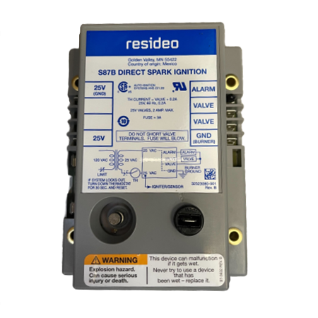 Honeywell S87B1008 Single-rod Direct Spark Ignition Control with 6-Second Trial and Lockout Timing