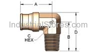 Alkon AQ69-DOT-6X6 3/8 X 3/8 NPT 90 degree male elbow push to connect DOT approved