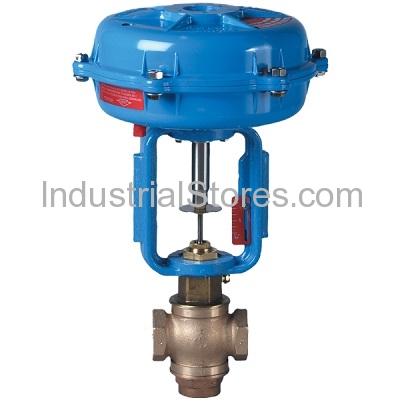 Powers Process 593SS100SSCS460 Flowrite II Control Valve Single Seat 1" Screwed End Connection Stainless Steel Trim Fail Open Teflon V-Ring
