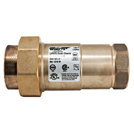 Watts 0122592 Dual Check Valve 1 1/4"x1 1/4" (LF07S-U2-3)