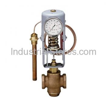 Powers Process 595WM200MC08DI03 Self-Operating Temperature Regulator Valve & Thermal System Assembly 3-Way Water Mix 2" Copper Capillary 8-ft Fixed Union Indicating Head Assembly