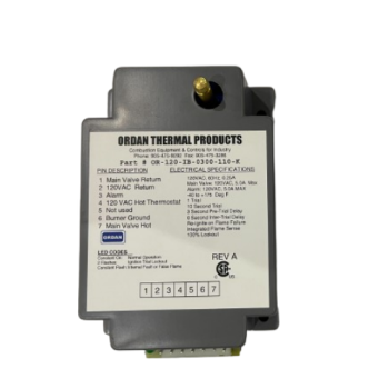 Ordan Thermal  120 VAC Ignition Module Single Rod Integrated Spark & Sense 10 Second TFI