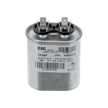 York S1-CAP44100F Single Flat Motor Run Capacitor 440V 50/60 Hz 10MFD
